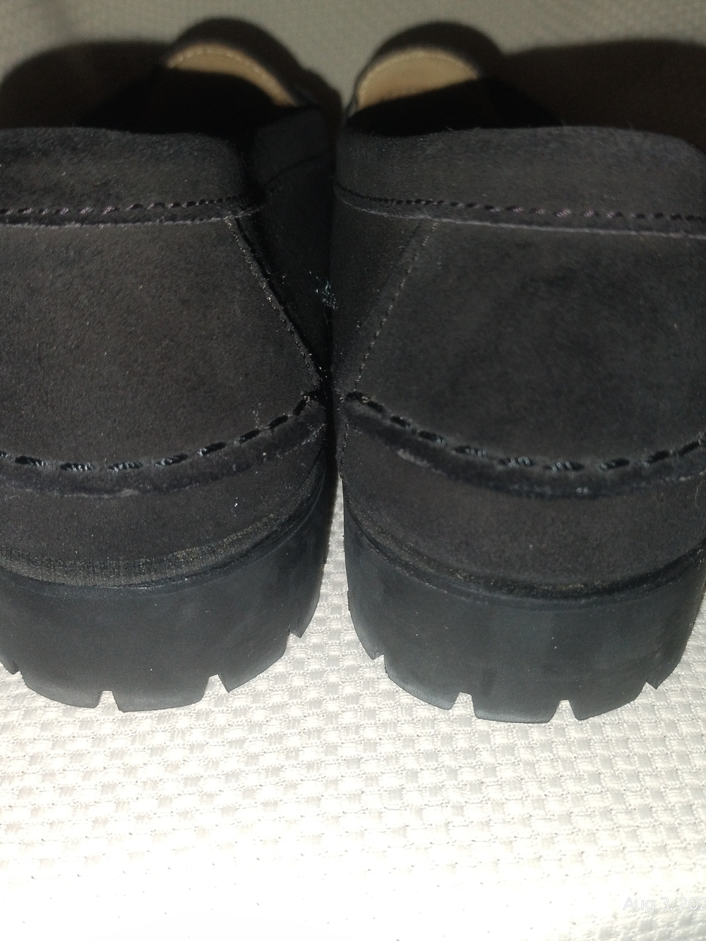 Bass Weejuns Mens 9D Black Suede Loafers - Picture 4 of 8